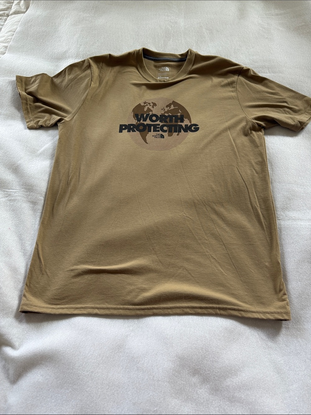 The North Face Short Sleeve Tee in Brown with 'Worth Protecting' Graphic